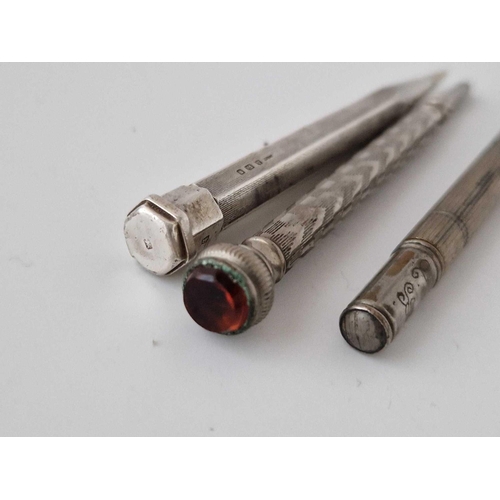 598 - A Silver Pencil And Two Others