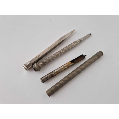 598 - A Silver Pencil And Two Others