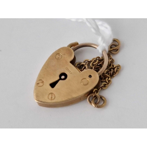 6 - A Heart Padlock Clasp 9Ct 1.7 Gms