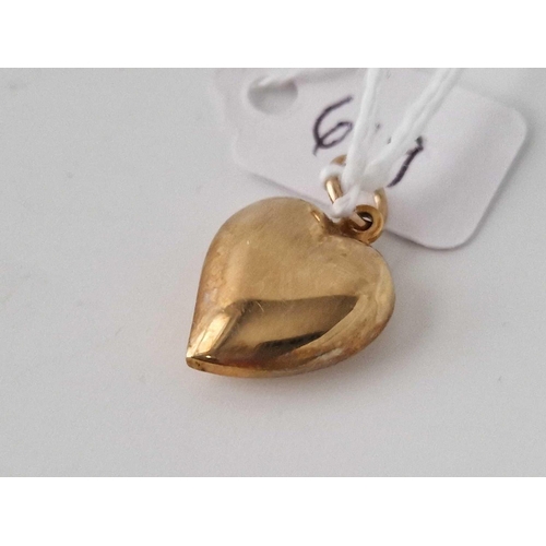 619 - A Gold Heart Pendant 1.1 Gms