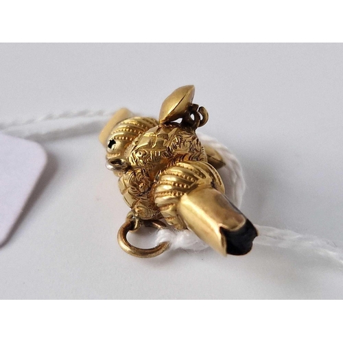 633 - A Victorian Gold Whistle Charm Af 1.9 Gms