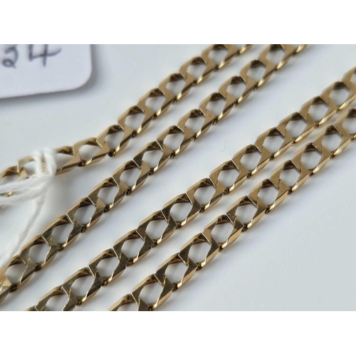 634 - A Flat Link Neck Chain 9Ct 18 Inch