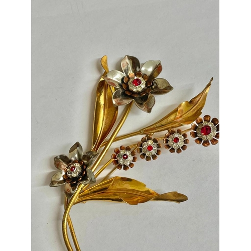 650 - Large 1950S Flower Brooch