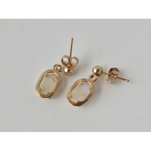 67 - A Pair Of Opal Drop 9Ct Earrings