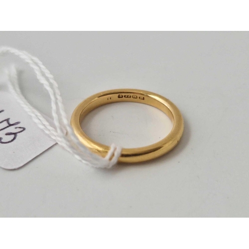 673 - A Wedding Band 22Ct Gold Size M 4.2 Gms