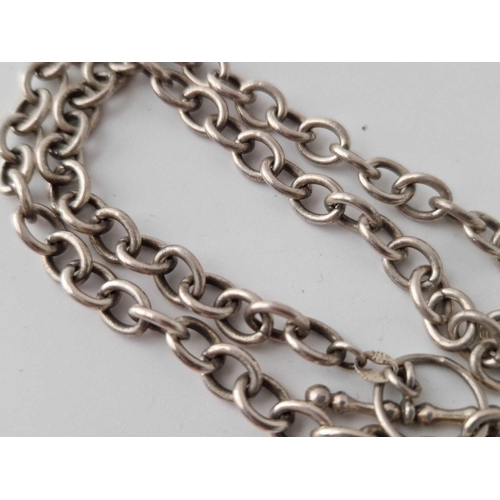 685 - A Silver Chain With Heart Clasp 16 Inch 30 Gms