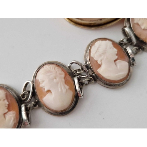 691 - A Silver Cameo And A Bracelet