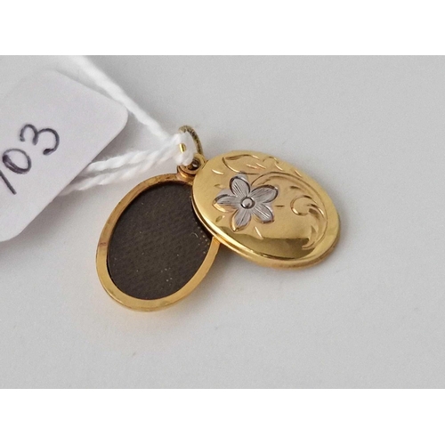 703 - A Sliding Locket Pendant 9Ct