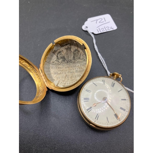 721 - A Good George II Pair Cased Verge Pocket Watch 22Ct Gold 1757 With Repousse Decoration Of Classical ... 