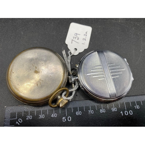 739 - Two Gents Metal Pocket Watches