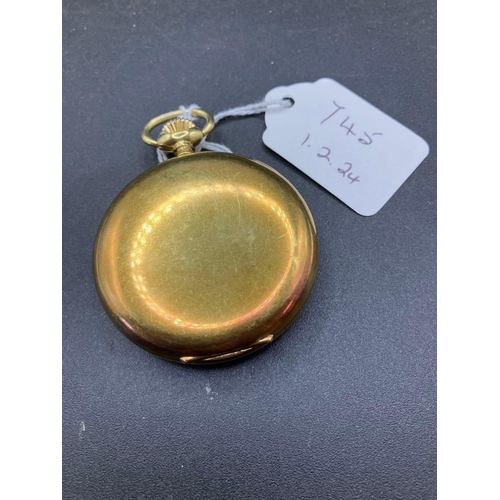 745 - A Rolled Gold Gents Pinnacle Pocket Watch With Seconds Dial W/O