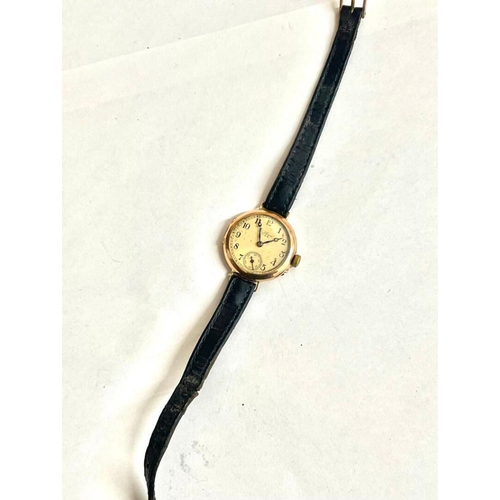 748 - 9Ct Gold Waltham Trench Watch