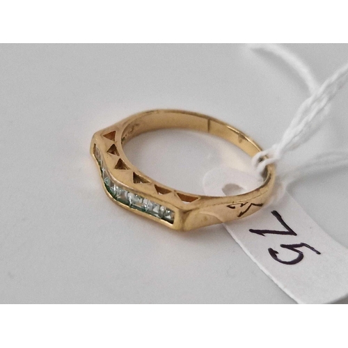 75 - A High Carat Gold White Stone Ring Size P 2.1G