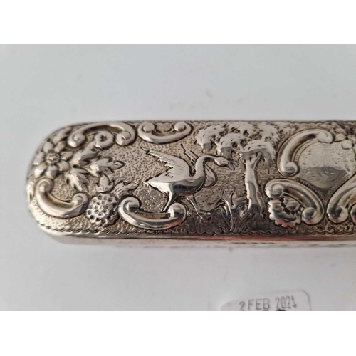 810 - An Oblong Victorian Box With Rounded Ends And Embossed Cover, 6 3/4