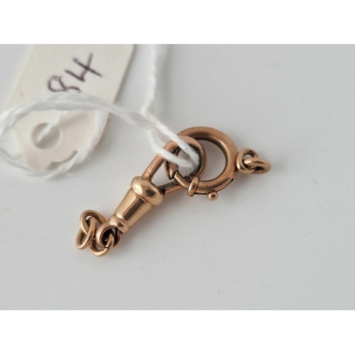 84 - A Bolt Clasp And Dog Clip 9Ct 1.9 Gms