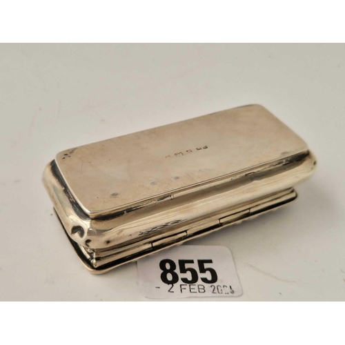 855 - An Embossed Oblong Box, Hinged Cover, 3.5 Inches Wide, Birmingham 1900, 56 G.