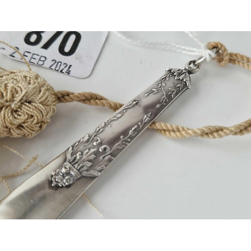 870 - A Continental Letter Opener/ Bookmark 4 Inches Long