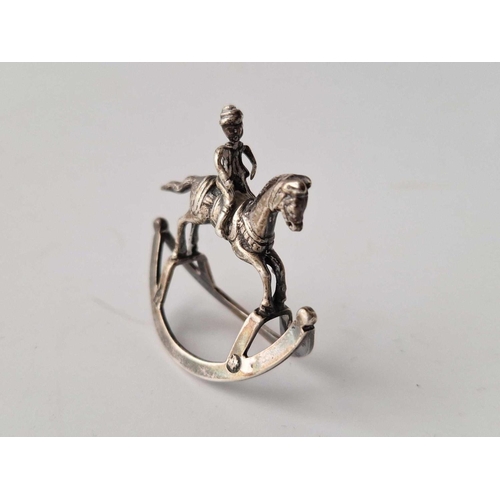 873 - A Rocking Horse With Mounted Figure, 1.75 Inches Long, Birmingham 1902