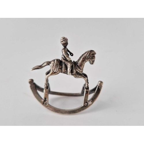 873 - A Rocking Horse With Mounted Figure, 1.75 Inches Long, Birmingham 1902