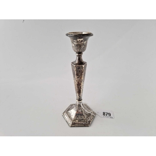 879 - A Hexagonal With A V Shaped Stem, Chester 1911, 7 Inches High,