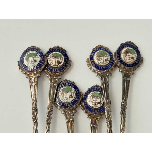 880 - A Set Of Eight Enamel Decorated Teaspoons, 97 G.