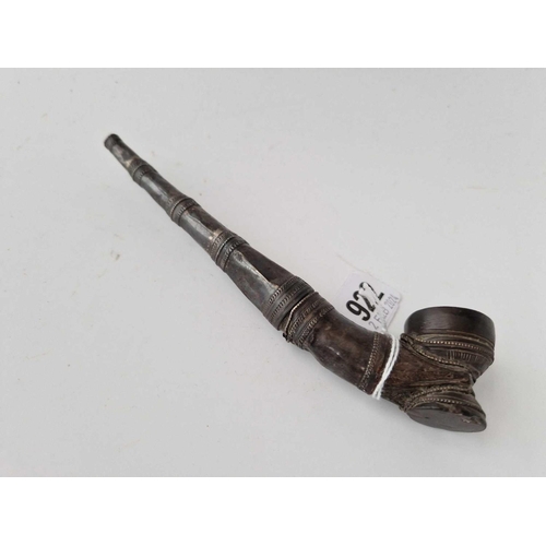 922 - An Eastern Silver Mounted Pipe, 6.5 Inches Long