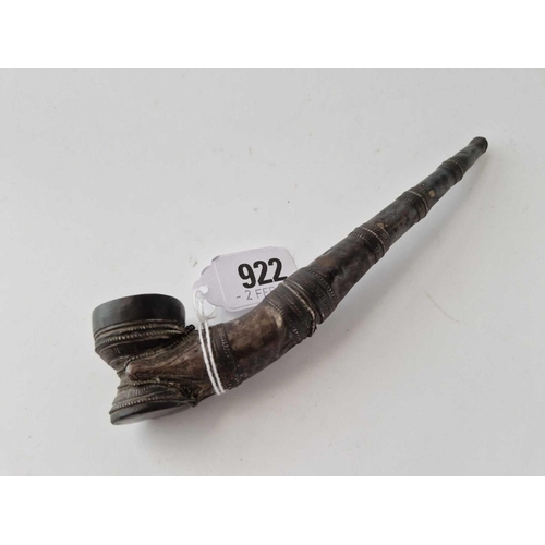 922 - An Eastern Silver Mounted Pipe, 6.5 Inches Long