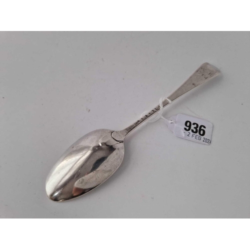 936 - A Hanoverian Pattern Table Spoon, London 1762, 46 G.