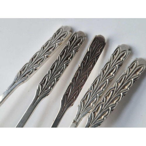 980 - Set Of Five Matching Teaspoons, Also Birmingham 1935