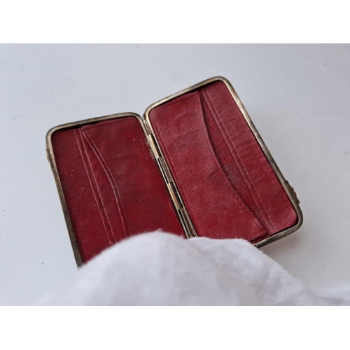 998e - A Silver Mounted Card Case Fitted Interior London 1896, 3.25 High