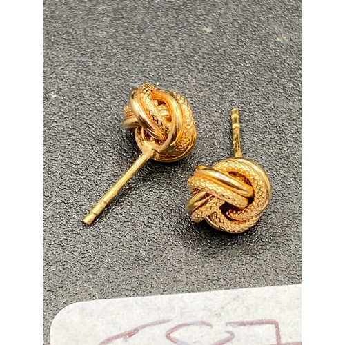 587 - A Pair Of Knot Earrings 9Ct 1.8 Gms