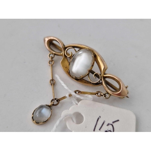 115 - A moonstone brooch, 9ct