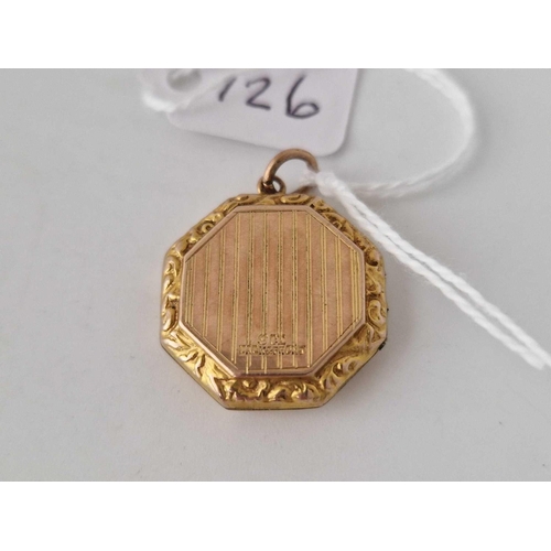 126 - A Edwardian back and front octagonal locket 9ct