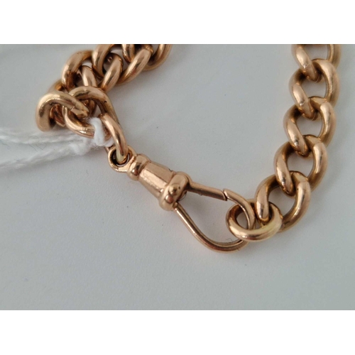 134 - A CURB LINK BRACELET WITH DOG CLIP 9CT 7 INCH 20.5 GMS