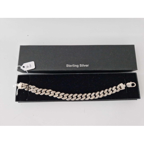 163 - A silver bracelet set with CZ 34 gms boxed