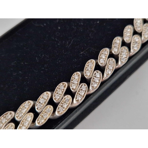 163 - A silver bracelet set with CZ 34 gms boxed