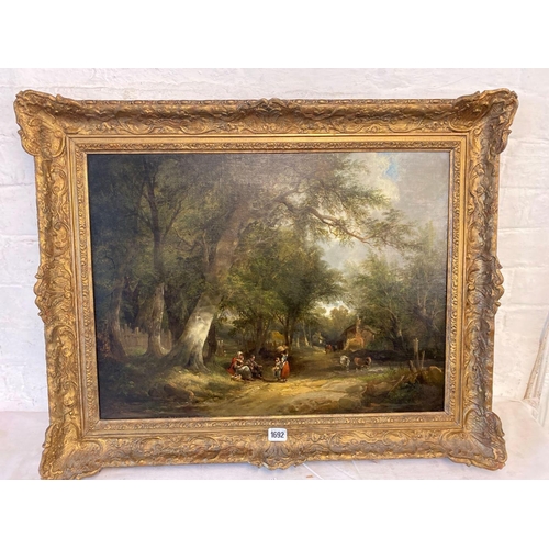 1692 - W Shayer - Figures and Cattle In Landscape - 17.5 x 24 in