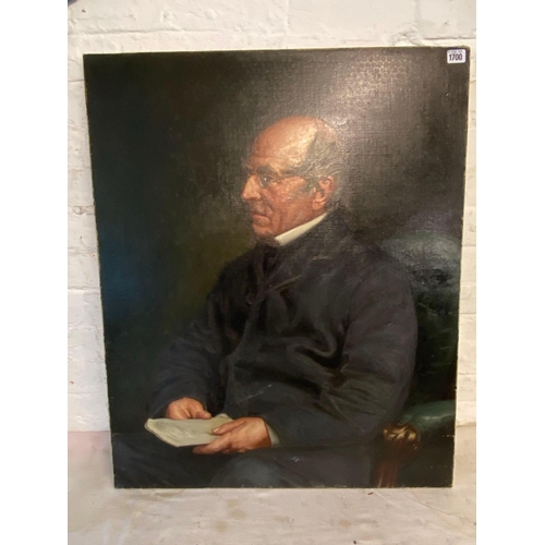 1700 - English School -  Portrait of Gent with Pamphlet  - 33 in x 27 in