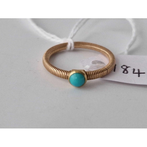 184 - A antique ring with turquoise 15ct gold size N 2,5 gms