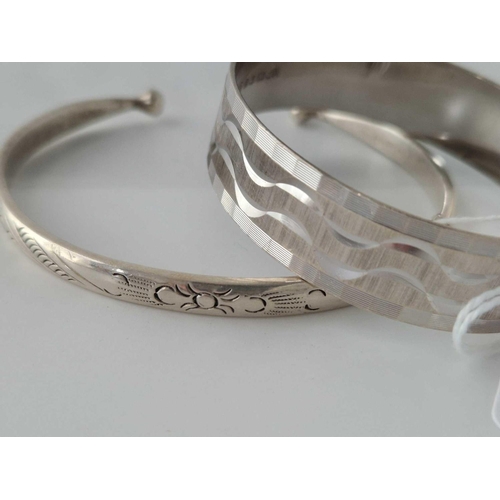 205 - Two silver bangles 52 gms