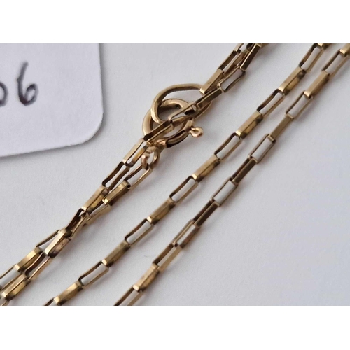 236 - A bar link neck chain, 9ct, 16 inch, 1.3 g