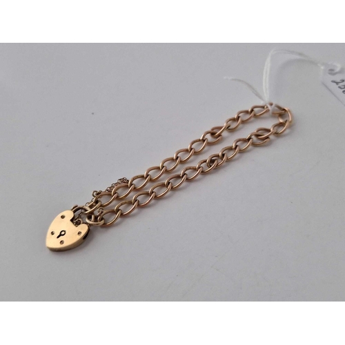 238 - A BRACELET WITH PADLOCK CLASP, 9ct, 7 inch, 10 g.