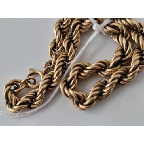 244 - A rope link bracelet, 9ct, 7.5 inch, 8.9 g