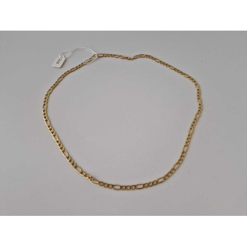 248 - A figaro link neck chain, 9ct, 23.5 inch, 6.2 g