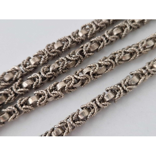 266 - A heavy ornate Victorian silver necklace/chain 32� long 64g