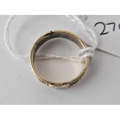 270 - An antique gold memorial ring size M 3g