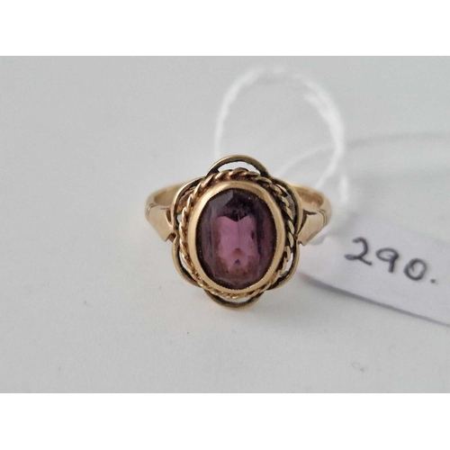 290 - A stone set dress ring 9ct size L 3 gms