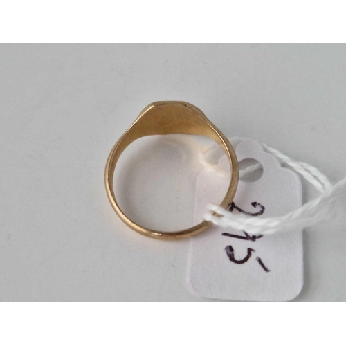 295 - A small signet ring 9ct size M 2.3 gms