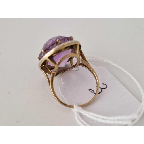 3 - An amethyst and diamond ring, set in gold, size N, 8.2 g