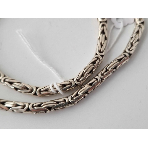 308 - A sterling silver byzantine necklace 17 inch 45 gms